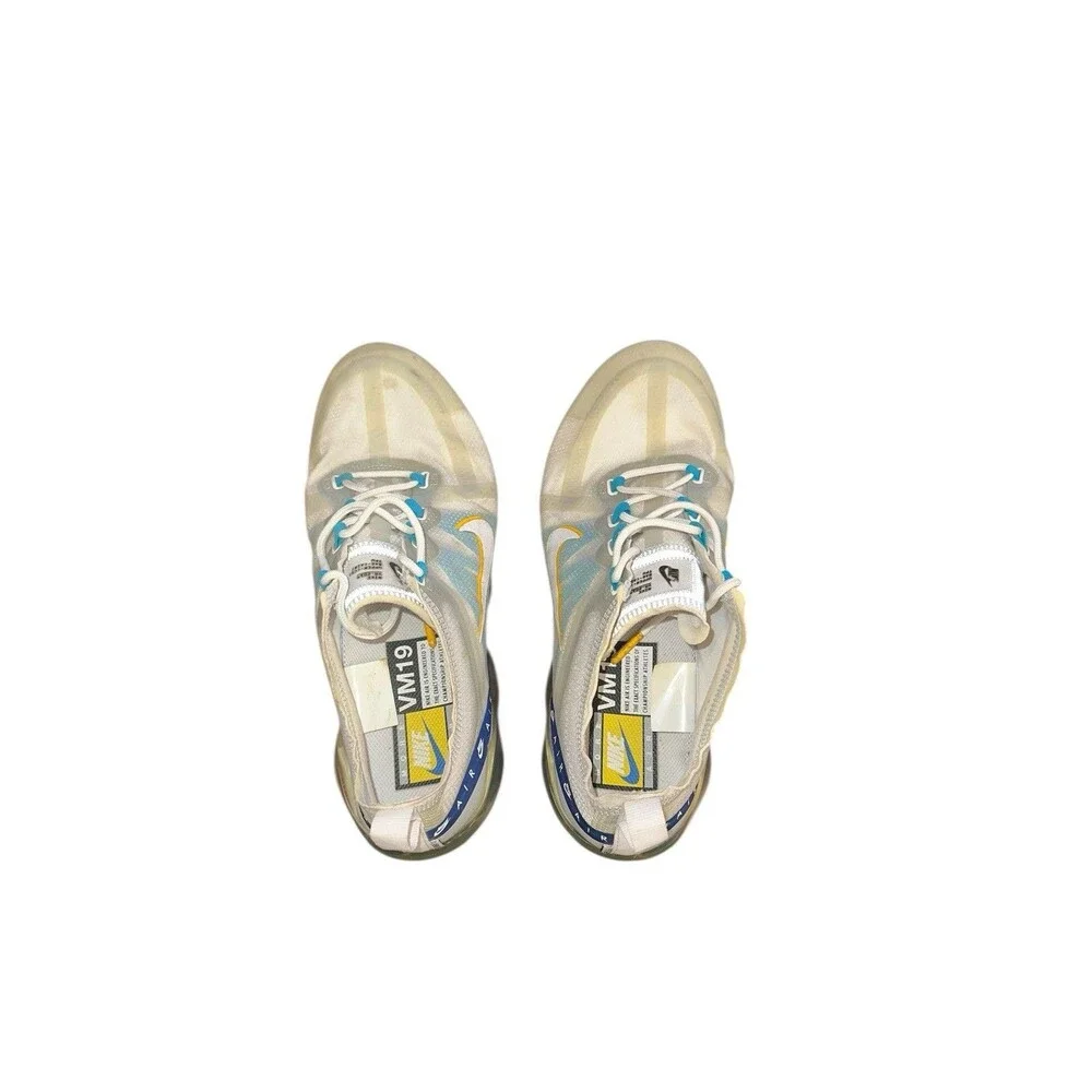 NIKE AIR VAPORMAX 2019 SHOES SIZE 11 MENS WHITE WOLF GREY BLUE UNIVERSITY GOLD